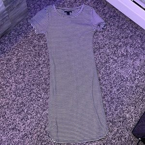Black and White Striped Body-Con Dress